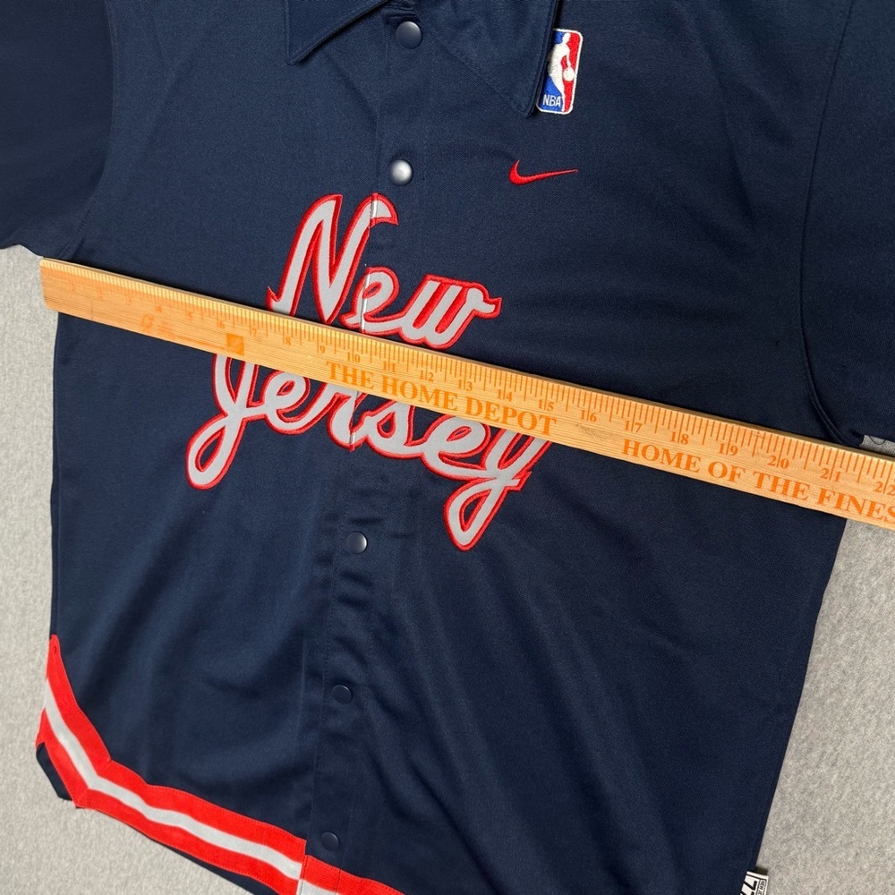 New Jersey Nets Nike Warm Up Jacket YOUTH Large Vintage Throwback Embroidered - Picture 5 of 8